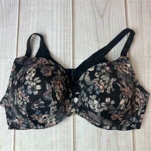 Torrid Skull Black Floral Women's Bra grunge emo goth